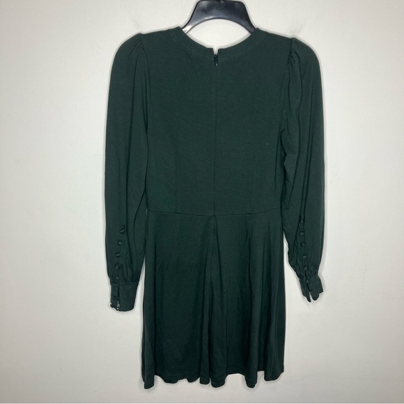 Loft Petites‎ dark green fit & flare blouson dress long sleeve size 0P - Picture 7 of 9